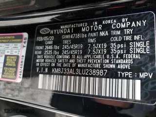 2020 Hyundai Tucson Sport with VIN KM8J33AL3LU238987, listed as a Copart auction lot 84007664 with 77,244 mi miles and Salvage Title. Bid and sale history available at carsss.com. Image 15.