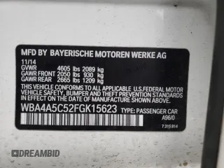 2015 BMW 4 Series 428i with VIN WBA4A5C52FGK15623, listed as a Copart auction lot 49856825 with 144,135 mi miles and Salvage Title. Bid and sale history available at DreamBid. Image 12.