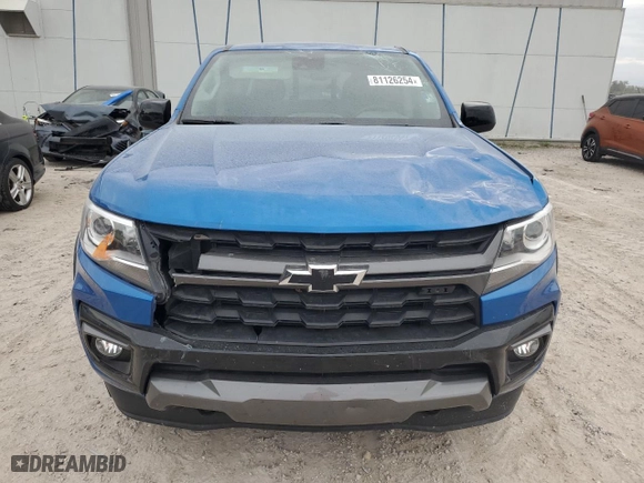 2021 Chevrolet Colorado 2WD Z71 with VIN 1GCGSDEN0M1161985, listed as a Copart auction lot 81126254 with 59,932 mi miles and Salvage Title. Bid and sale history available at carsss.com. Image 5.