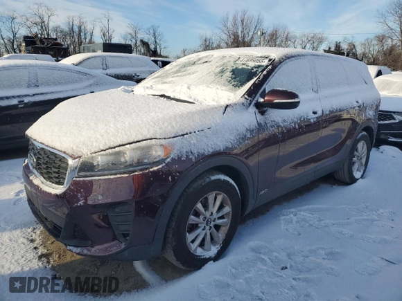 2019 Kia Sorento LX with VIN 5XYPGDA58KG475467, listed as a Copart auction lot 43527405 with 124,337 mi miles and Salvage Title. Bid and sale history available at carsss.com. Image 1.