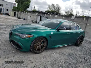 2023 Alfa Romeo Giulia Quadrifoglio with VIN ZARFAMEV7P7675726, listed as a Copart auction lot 54850565 with 15,471 mi miles and Salvage title. Bid and sale history available at DreamBid. Image 1.
