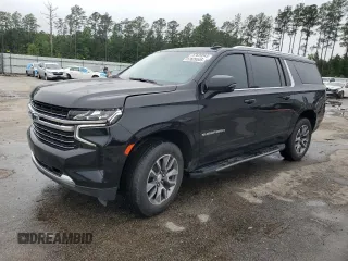 2022 Chevrolet Suburban LT z VIN 1GNSKCKD5NR339321, wystawiony jako Copart lot #57629545 z przebiegiem 27 024 mil mil oraz Szkoda całkowita • Salvage title. Historia ofert i sprzedaży dostępna na DreamBid. Obrazek 1.