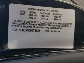 2013 Cadillac CTS Performance z VIN 1G6DK1E34D0175526, wystawiony jako Copart lot #81354574 z przebiegiem Nie podano mil oraz Szkoda całkowita • Salvage title. Historia ofert i sprzedaży dostępna na DreamBid. Obrazek 12.