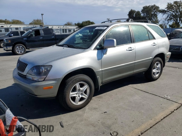 1999 Lexus RX 300 Luxury SUV with VIN JT6HF10U9X0051492, listed as a Copart auction lot 76343284 with 124,154 mi miles and Clean Title. Bid and sale history available at carsss.com. Image 1.