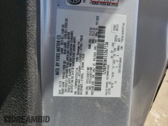 2014 Ford Mustang V6 with VIN 1ZVBP8EM1E5267136, listed as a Copart auction lot 58243345 with 62,751 mi miles and Salvage title. Bid and sale history available at DreamBid. Image 12.
