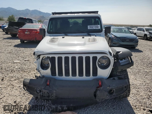 2020 Jeep Wrangler Unlimited Rubicon z VIN 1C4HJXFG8LW270561, wystawiony jako Copart lot #59327255 z przebiegiem Nie podano mil oraz Szkoda całkowita • Salvage title. Historia ofert i sprzedaży dostępna na DreamBid. Obrazek 5.