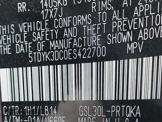 2014 Toyota Sienna XLE with VIN 5TDYK3DC0ES422700, listed as a IAAI auction lot 42049181 with 147,498 mi miles. Bid and sale history available at carsss.com. Image 9.