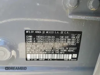 2023 Honda HR-V Sport with VIN 3CZRZ1H54PM725136, listed as a Copart auction lot 48562785 with 19,893 mi miles and Salvage Title. Bid and sale history available at carsss.com. Image 14.