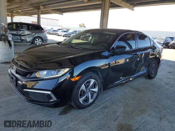 2020 Honda Civic LX with VIN 19XFC2F67LE207134, listed as a Copart auction lot 47595325 with 46,904 mi miles and Salvage Title. Bid and sale history available at DreamBid. Image 1.