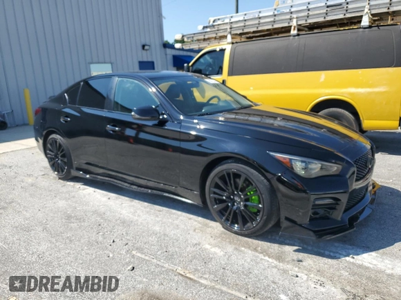 2015 Infiniti Q50 with VIN JN1BV7AP6FM349747, listed as a Copart auction lot 65723545 with 108,795 mi miles and Salvage title. Bid and sale history available at DreamBid. Image 4.