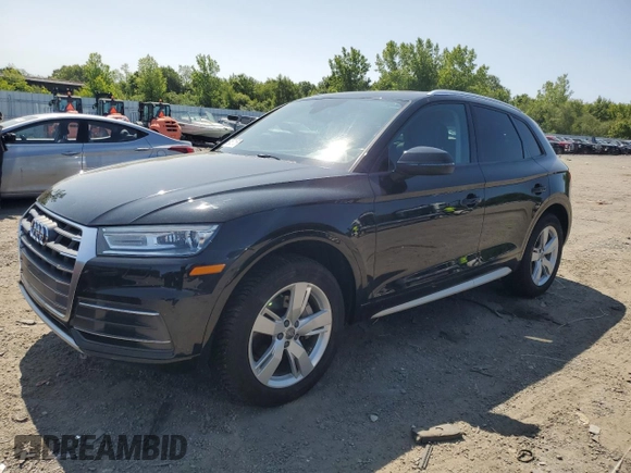 2018 Audi Q5 Premium with VIN WA1ANAFY4J2012175, listed as a Copart auction lot 59550155 with 52,013 mi miles and Salvage title. Bid and sale history available at DreamBid. Image 1.