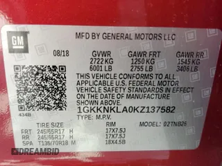 2019 GMC Acadia SLE with VIN 1GKKNKLA0KZ137582, listed as a Copart auction lot 51062845 with 94,537 mi miles and Non Repairable. Bid and sale history available at carsss.com. Image 14.
