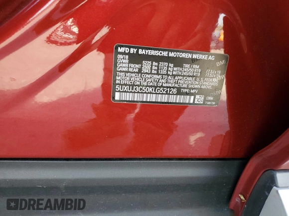 2019 BMW X4 xDrive30i with VIN 5UXUJ3C50KLG52126, listed as a Copart auction lot 77940993 with 28,812 mi miles. Bid and sale history available at carsss.com. Image 12.