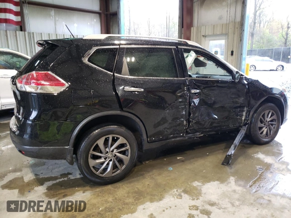2016 Nissan Rogue SL with VIN 5N1AT2MV9GC738798, listed as a Copart auction lot 52152975 with 76,444 mi miles and Salvage Title. Bid and sale history available at DreamBid. Image 3.