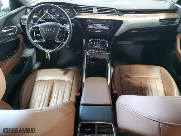 2021 Audi e-tron Premium with VIN WA1AABGE5MB005200, listed as a Copart auction lot 73297844 with 28,894 mi miles and Salvage Title. Bid and sale history available at carsss.com. Image 8.