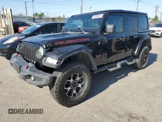 2018 Jeep Wrangler Unlimited Rubicon z VIN 1C4HJXFGXJW255881, wystawiony jako Copart lot #62958975 z przebiegiem 39 439 mil mil oraz Szkoda całkowita • Salvage title. Historia ofert i sprzedaży dostępna na DreamBid. Obrazek 1.