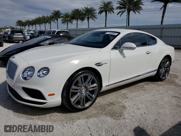 2016 Bentley Continental GT with VIN SCBFT7ZA6GC053724, listed as a Copart auction lot 77163994 with 37,984 mi miles and Salvage Title. Bid and sale history available at DreamBid. Image 1.