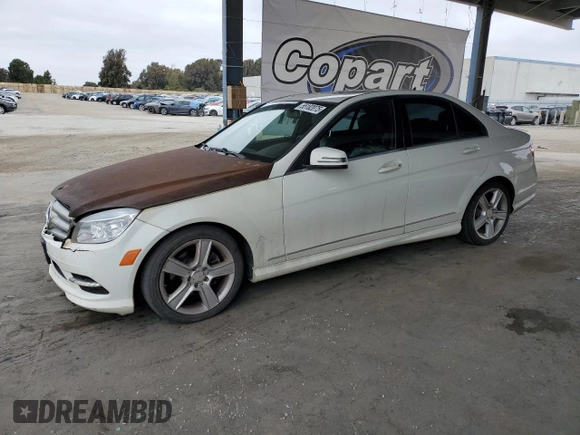 2011 Mercedes-Benz C with VIN WDDGF5EB4BA449124, listed as a Copart auction lot 55182075 with 147,699 mi miles and Clean Title. Bid and sale history available at carsss.com. Image 1.