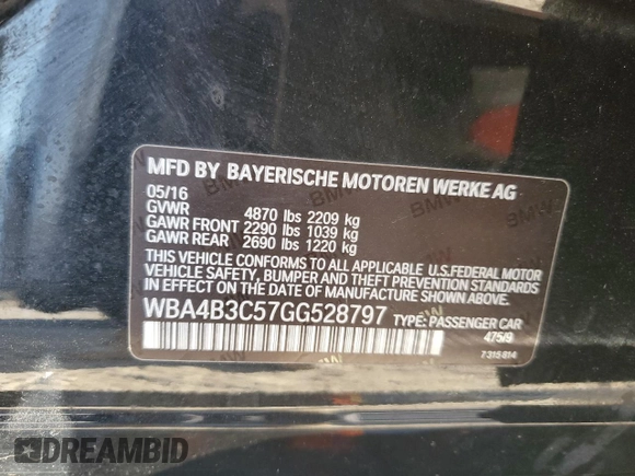 2016 BMW 4 Series 435i xDrive с VIN WBA4B3C57GG528797, выставлен на аукционе Copart как лот 88177595 с пробегом 143 975 миль миль и Чистый • Clean title. История ставок и продаж доступна на DreamBid. Изображение 12.
