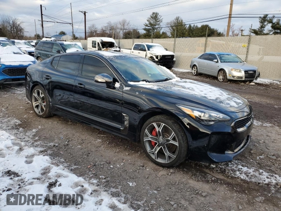 2018 Kia Stinger GT with VIN KNAE35LC0J6039182, listed as a Copart auction lot 41696565 with 57,053 mi miles and Salvage Title. Bid and sale history available at carsss.com. Image 4.