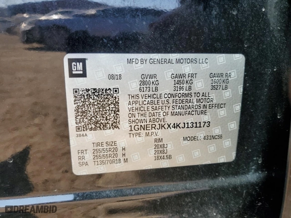 2019 Chevrolet Traverse RS with VIN 1GNERJKX4KJ131173, listed as a Copart auction lot 72408704 with 115,477 mi miles and Salvage Title. Bid and sale history available at carsss.com. Image 13.