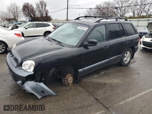 2002 Hyundai Santa Fe with VIN KM8SB12B12U241600, listed as a Copart auction lot 83525334 with 83,032 mi miles and Salvage Title. Bid and sale history available at carsss.com. Image 1.