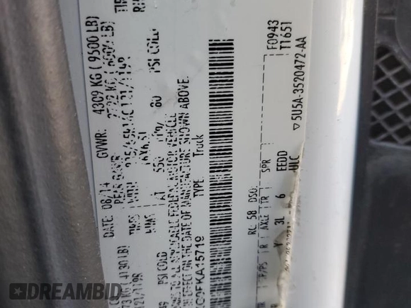 2015 Ford Transit Cargo с VIN 1FTSW3XG0FKA15719, выставлен на аукционе Copart как лот 46197565 с пробегом 59 662 миль миль и Чистый • Clean title. История ставок и продаж доступна на DreamBid. Изображение 13.