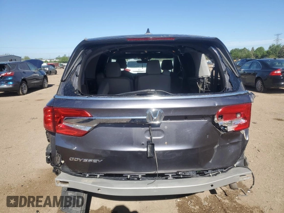 2019 Honda Odyssey EX-L z VIN 5FNRL6H79KB045249, wystawiony jako Copart lot #57108075 z przebiegiem 86 038 mil mil oraz Szkoda całkowita • Salvage title. Historia ofert i sprzedaży dostępna na DreamBid. Obrazek 6.