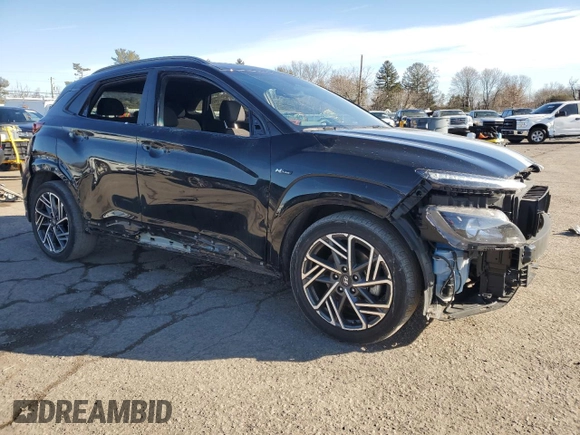 2023 Hyundai Kona N Line with VIN KM8K3CA30PU012643, listed as a Copart auction lot 44437365 with 39,334 mi miles and Salvage Title. Bid and sale history available at carsss.com. Image 4.