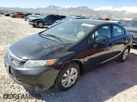 2012 Honda Civic LX with VIN 2HGFB2F57CH604861, listed as a Copart auction lot 50294515 with 130,214 mi miles and Salvage Title. Bid and sale history available at DreamBid. Image 1.