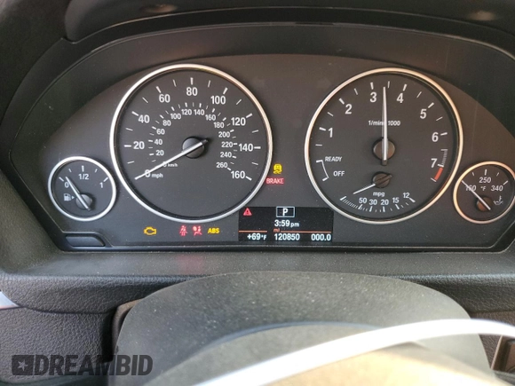 2015 BMW 3 Series 328i with VIN WBA3C1C55FP851371, listed as a Copart auction lot 41682015 with 120,850 mi miles and Salvage Title. Bid and sale history available at carsss.com. Image 9.