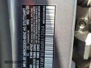 2021 Mercedes-Benz C 300 z VIN W1KWF8EB4MR612064, wystawiony jako Copart lot #62500015 z przebiegiem 48 407 mil mil oraz Szkoda całkowita • Salvage title. Historia ofert i sprzedaży dostępna na DreamBid. Obrazek 12.