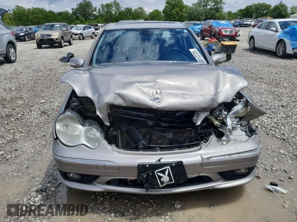 2007 Mercedes-Benz C 230 Sport with VIN WDBRF52H77E026905, listed as a Copart auction lot 58012235 with 148,975 mi miles and Salvage title. Bid and sale history available at DreamBid. Image 5.