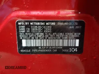2018 Mitsubishi Mirage ES z VIN ML32F3FJ6JHF03484, wystawiony jako Copart lot #58095945 z przebiegiem 26 267 mil mil oraz Szkoda całkowita • Salvage title. Historia ofert i sprzedaży dostępna na DreamBid. Obrazek 12.