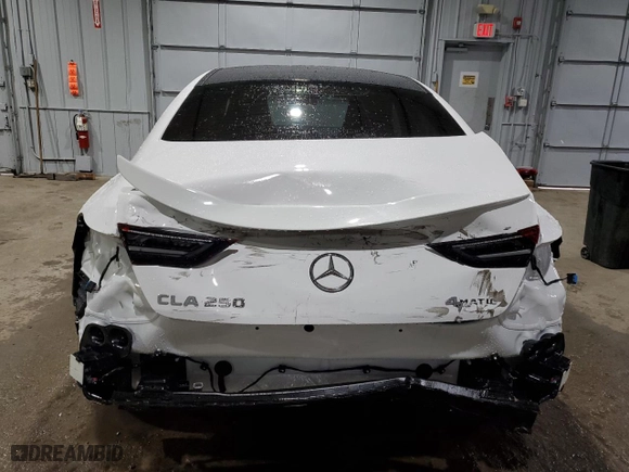 2025 Mercedes-Benz CLA with VIN W1K5J4HB0SN494971, listed as a Copart auction lot 85578944 with 561 mi miles and Salvage Title. Bid and sale history available at carsss.com. Image 6.