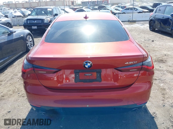 2022 BMW 4 Series 430i with VIN WBA53AP04NCK23797, listed as a IAAI auction lot 41583184 with 42,069 mi miles and . Bid and sale history available at carsss.com. Image 15.