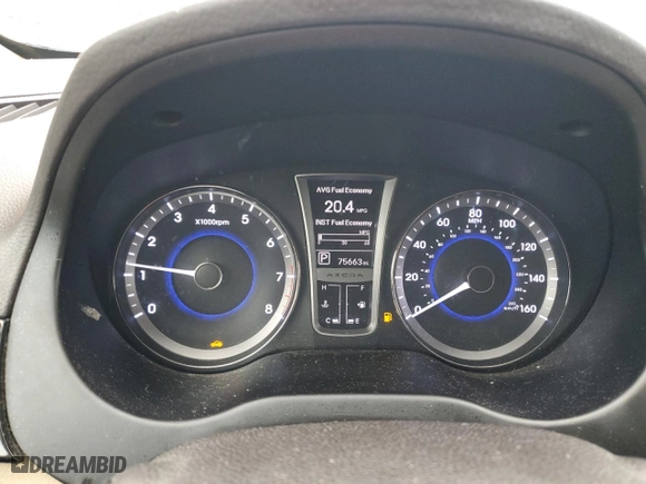 2013 Hyundai Azera with VIN KMHFG4JG5DA218746, listed as a Copart auction lot 72561934 with 75,663 mi miles and Salvage Title. Bid and sale history available at carsss.com. Image 9.