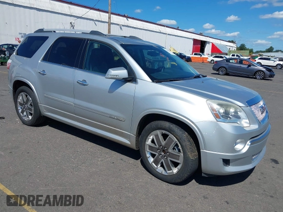 2012 GMC Acadia Denali with VIN 1GKKRTED9CJ204634, listed as a IAAI auction lot 42664484 with 105,118 mi miles and . Bid and sale history available at DreamBid. Image 1.