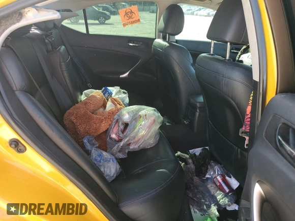 2012 Lexus IS 250 with VIN JTHBF5C20C5158958, listed as a Copart auction lot 60588455 with 145,085 mi miles and Salvage title. Bid and sale history available at DreamBid. Image 10.