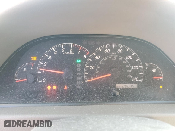 2005 Toyota Camry LE with VIN 4T1BF30K35U088189, listed as a Copart auction lot 50598495 with 208,145 mi miles and Salvage Title. Bid and sale history available at DreamBid. Image 9.