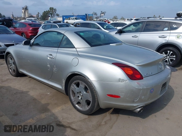 2002 Lexus SC 430 z VIN JTHFN48Y520017410, wystawiony jako IAAI lot #42408170 z przebiegiem 149 875 mil mil oraz . Historia ofert i sprzedaży dostępna na DreamBid. Obrazek 3.