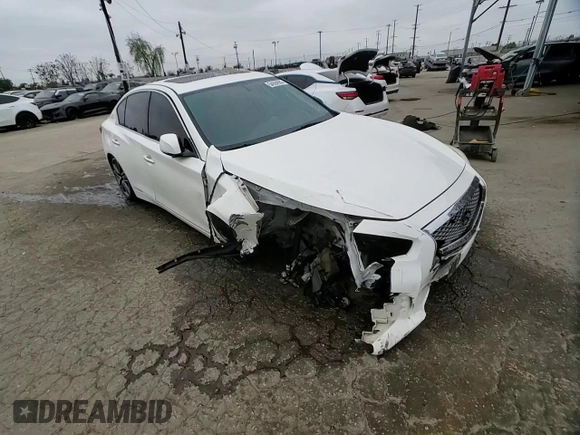 2015 Infiniti Q50 Sport with VIN JN1BV7AP4FM346670, listed as a Copart auction lot 54694985 with 76,347 mi miles and Salvage title. Bid and sale history available at DreamBid. Image 13.