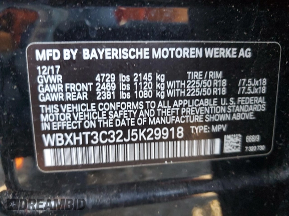 2018 BMW X1 xDrive28i with VIN WBXHT3C32J5K29918, listed as a Copart auction lot 52741805 with 46,339 mi miles and Salvage Title. Bid and sale history available at carsss.com. Image 15.