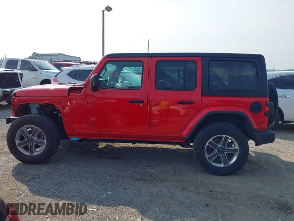 2020 Jeep Wrangler Unlimited Sahara with VIN 1C4HJXEN0LW184564, listed as a IAAI auction lot 42439173 with 79,426 mi miles and . Bid and sale history available at DreamBid. Image 14.