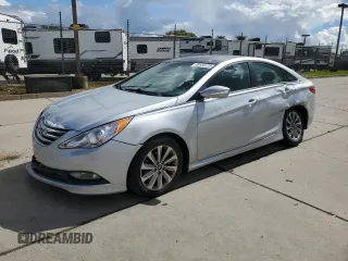 2014 Hyundai Sonata SE with VIN 5NPEC4AC4EH897489, listed as a Copart auction lot 49184125 with 95,840 mi miles and Salvage Title. Bid and sale history available at DreamBid. Image 1.