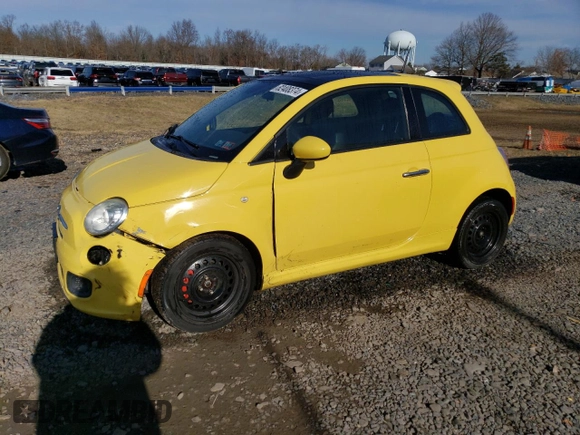 2014 FIAT 500 Sport with VIN 3C3CFFBR0ET165345, listed as a Copart auction lot 82408374 with 124,705 mi miles and Salvage Title. Bid and sale history available at carsss.com. Image 1.
