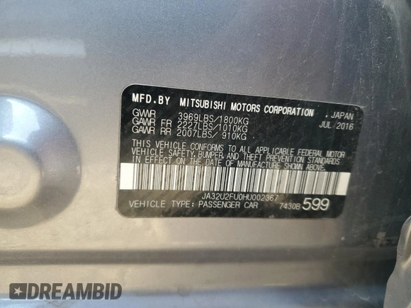 2017 Mitsubishi Lancer ES with VIN JA32U2FU0HU002367, listed as a Copart auction lot 70629614 with 181,306 mi miles and Salvage Title. Bid and sale history available at carsss.com. Image 12.