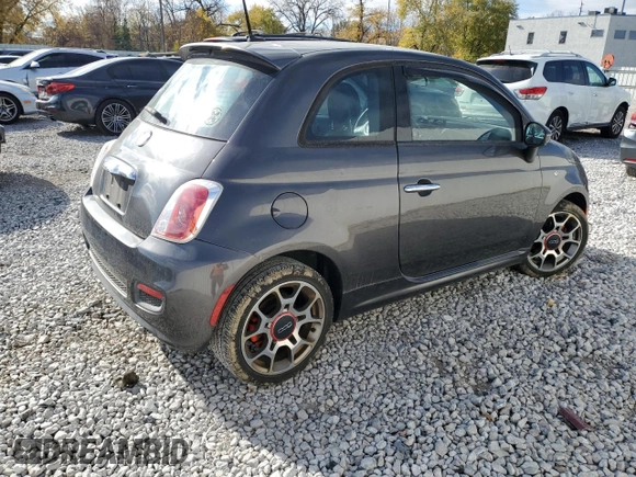 2014 FIAT 500 Sport with VIN 3C3CFFBR4ET291806, listed as a Copart auction lot 78082804 with 99,389 mi miles and Salvage Title. Bid and sale history available at carsss.com. Image 3.