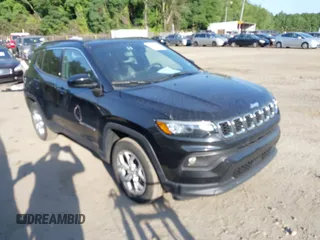 2024 Jeep Compass Latitude with VIN 3C4NJDBN9RT117417, listed as a IAAI auction lot 42809682 with 34,407 mi miles and . Bid and sale history available at DreamBid. Image 1.