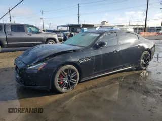 2019 Maserati Quattroporte S with VIN ZAM56YPA3K1333013, listed as a Copart auction lot 44591335 with 57,678 mi miles and Salvage Title. Bid and sale history available at carsss.com. Image 1.